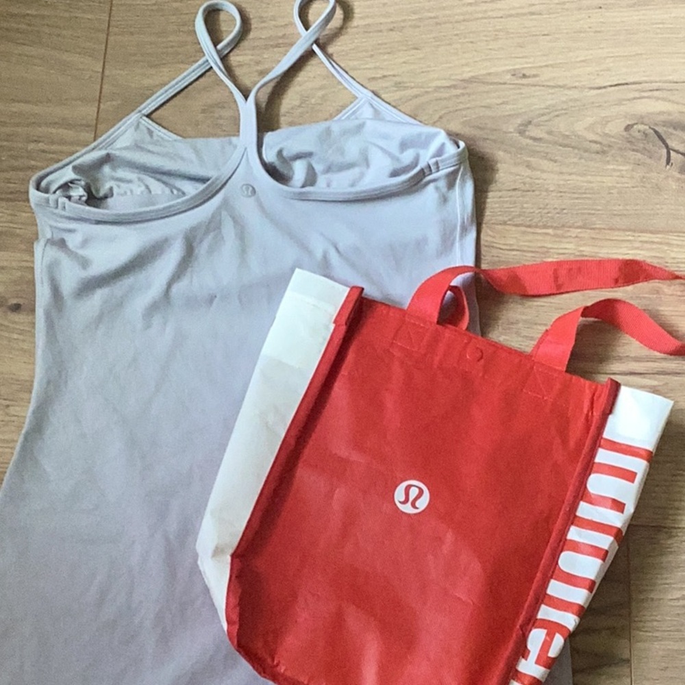 lululemon athletica Light Gray Strappy Workout Tank